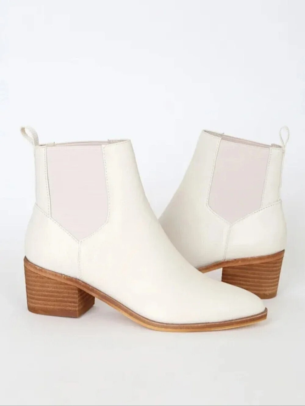 Chinese Laundry Filip Ecru Chelsea Ankle Boots Size 8.5 NIB Western Boho
